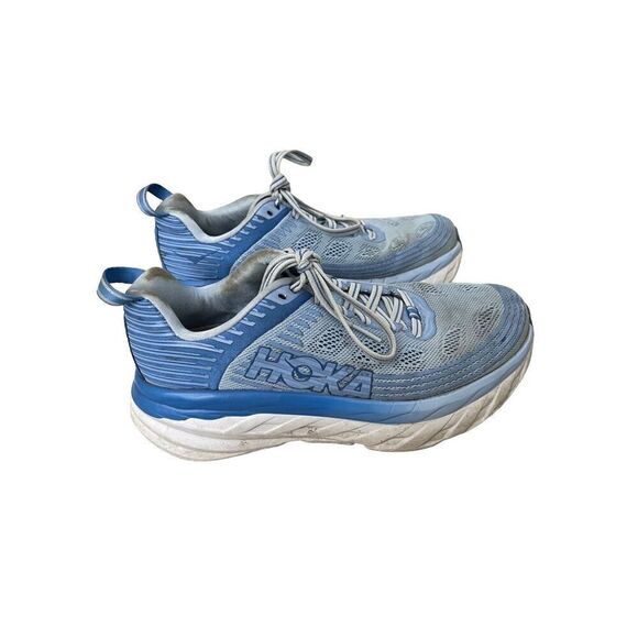Hoka One One Womens Blue Bondi Comfy Running Lace Up Athletic Shoes Size 6.5 - Picture 3 of 8